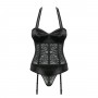 OBSESSIVE AILAY CORSET AND THONG BLACK