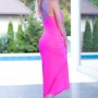 CR-4379 DRESS AND THONG HOT PINK