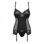 OBSESSIVE AMALLIE CORSET AND THONG BLACK