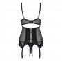 OBSESSIVE AMALLIE CORSET AND THONG BLACK