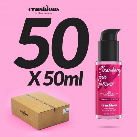 Image: PACK OF 50 STRAWBERRY FLAVOURED CRUSHIOUS LUBRICANTS 50 ML on Prazer24 Sex Shop Online