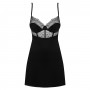 OBSESSIVE SHARLOTTE CHEMISE AND THONG BLACK