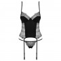 OBSESSIVE SHARLOTTE CORSET AND THONG BLACK