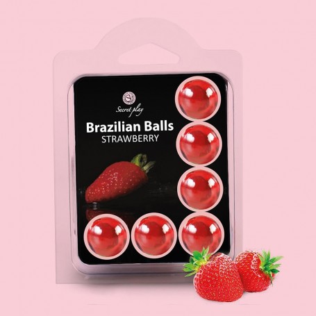 Image: BOLAS LUBRIFICANTES BEIJÁVEIS BRAZILIAN BALLS SABOR A MORANGO 6 x 4GR on Prazer24 Sex Shop Online