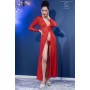 CR-4421 LONG GOWN AND THONG RED