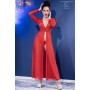 CR-4421 LONG GOWN AND THONG RED