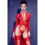 CR-4419 CORSET AND THONG RED