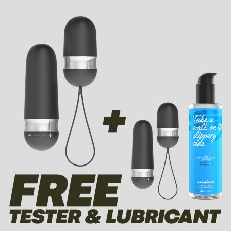 Image: PACK EXCLUSIVO OVO RECARREGÁVEL OVO R4 PRETO COM OFERTA DE TESTER E LUBRIFICANTE WATERBASED CRUSHIOUS 250ML on Prazer24 S