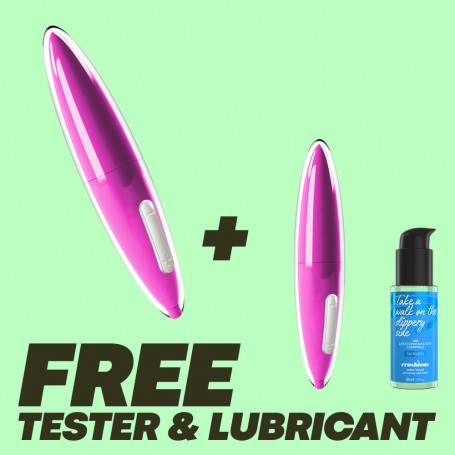 Image: EXCLUSIVE OVO PACK C1 RECHARGEABLE VIBRATOR FUCHSIA WITH FREE TESTER AND CRUSHIOUS WATERBASED LUBRICANT 50ML on Prazer24 
