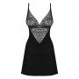 OBSESSIVE CECILLA CHEMISE AND THONG BLACK