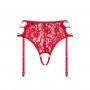 OBSESSIVE REDIOSA CROTCHLESS GARTER BELT RED