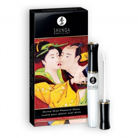 Image: 6 PACK SHUNGA DIVINE ORAL PLEASURE GLOSS CHAMPAGNE STRAWBERRY 10ML on Prazer24 Sex Shop Online