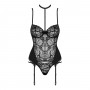 OBSESSIVE RAQUELIA CORSET AND THONG BLACK