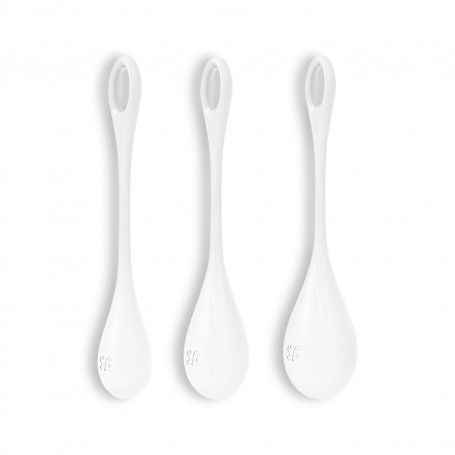 CONJUNTO DE 3 BOLAS KEGEL YONI POWER 1 SATISFYER BLANCAS