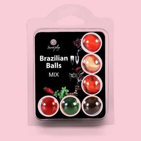 BOLAS LUBRIFICANTES BEIJÁVEIS BRAZILIAN BALLS MULTISABORES 6 x 4GR