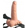 ARNÊS COM DILDO OCO RECARREGÁVEL 6" HOLLOW RECHARGEABLE STRAP-ON COM COMANDO FETISH FANTASY SERIES