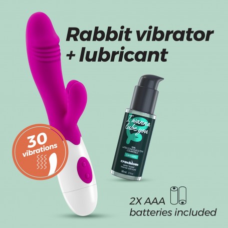 Image: VIBRADOR COM ESTIMULADOR DE CLITÓRIS LOLLIPOP E LUBRIFICANTE À BASE DE ÁGUA INCLUÍDO CRUSHIOUS on Prazer24 Sex Shop Onlin