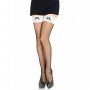WHITE LACE TOP FISHNET THIGH HIGHS WITH BOWS