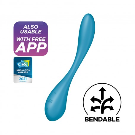 VIBRADOR G-SPOT FLEX 5 CONNECT APP AZUL SATISFYER