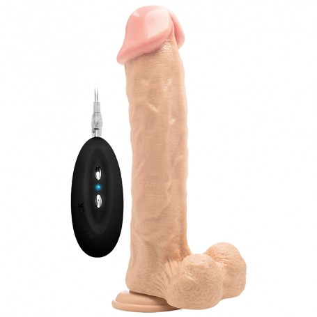 VIBRADOR REALÍSTICO COM TESTÍCULOS REALROCK 11” BRANCO