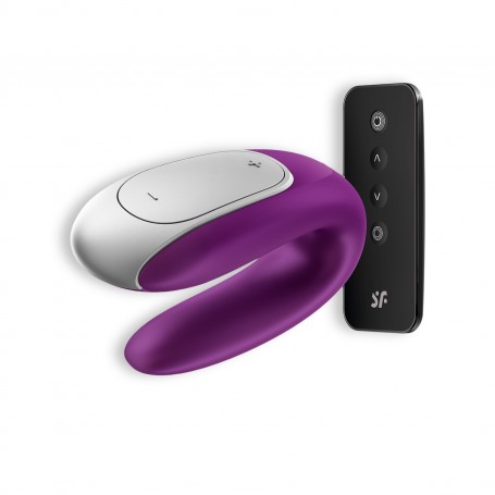 VIBRADOR DOUBLE FUN COM APP SATISFYER ROXO