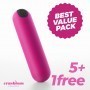 Image: 5 + 1 FREE CRUSHIOUS IMOAN RECHARGEABLE VIBRATING BULLET PINK on Prazer24 Sex Shop Online