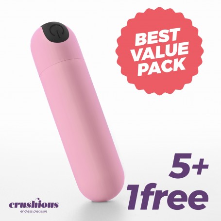 Image: 5 + 1 GRATUITO IMOAN BALA VIBRADORA RECARGABLE ROSA PASTEL CRUSHIOUS on Prazer24 Sex Shop Online