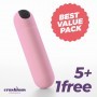 Image: 5 + 1 FREE CRUSHIOUS IMOAN RECHARGEABLE VIBRATING BULLET BABY PINK on Prazer24 Sex Shop Online