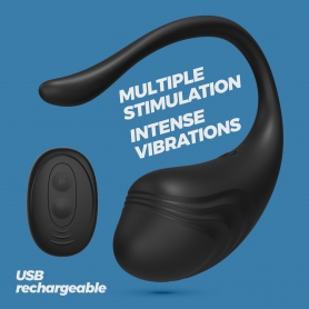 HUEVO VIBRADOR RECARGABLE CON MANDO A DISTANCIA TAMAGO CRUSHIOUS NEGRO