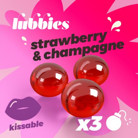 CRUSHIOUS LUBBIES KISSABLE OIL BALLS STRAWBERRY & CHAMPAGNE