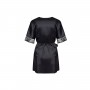 BEAUTY NIGHT FASHION DELIGHT DRESSING GOWN AND THONG BLACK