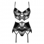 CONJUNTO DE 3 PIEZAS LEONELA NEGRO BEAUTY NIGHT FASHION