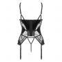 BEAUTY NIGHT FASHION LEONELA CORSET AND THONG BLACK