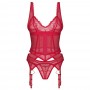 CORSET ET STRING CUPIDE DESIR ROUGE OBSESSIVE