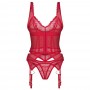 CORSET ET STRING CUPIDE DESIR ROUGE OBSESSIVE