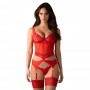 CORSÉ Y TANGA CUPIDE DESIR ROJO OBSESSIVE