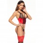 BEAUTY NIGHT FASHION OLENA CORSET AND THONG RED