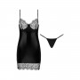 BEAUTY NIGHT FASHION ADELIA CHEMISE AND THONG BLACK