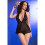 CHEMISE DE NUIT ET STRING CR-4720 NOIR CHILIROSE