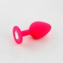 PLUG ANAL EN SILICONE AVEC BIJOU ROSE CANDY LUST