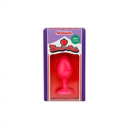 PLUG ANAL DE SILICONA CON JOYA ROSA CANDY LUST