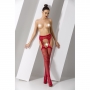 PASSION EROTIC LINE GARTER EFFECT STOCKINGS S020 RED