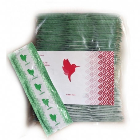 PACK COM 144 PRESERVATIVOS COM AROMA A MORANGO COLIBRI