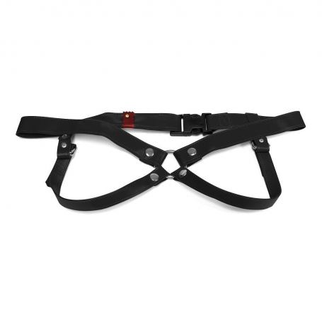 HARNAISARTESANALE EN CUIR NOIR 3 CM/ L LULÚ LAFEM