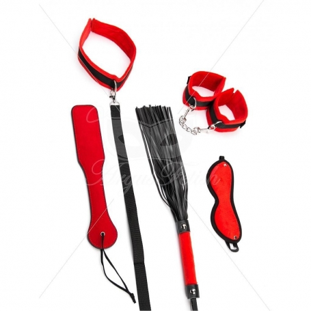 ENSEMBLE DE 5 PIÈCES RED BONDAGE SET ARGUS TOYS