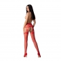 BAS À EFFET JARRETIÈRE S027 ROUGE EROTIC LINE PASSION