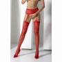 BAS À EFFET JARRETIÈRE S029 ROUGE EROTIC LINE PASSION