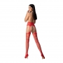 PASSION EROTIC LINE STOCKINGS S030 RED