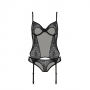 CORSET ET STRING SELAGINELLA NOIR ECO COLLECTION PASSION