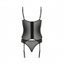 CORSET ET STRING SELAGINELLA NOIR ECO COLLECTION PASSION